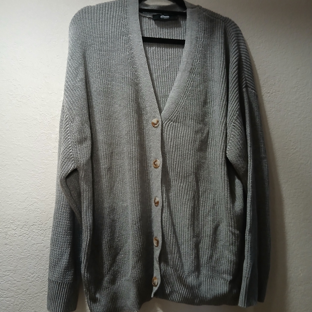 Hudson Jeans Men's Light Gray Cardigan